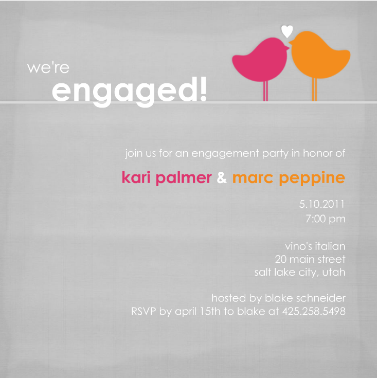 bright engagement party invitation 