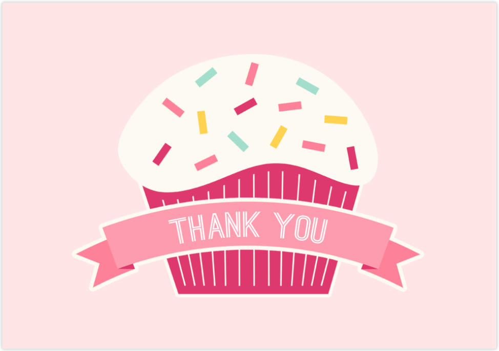 baby cupcake thank you card idea Since the party was all about finding out 