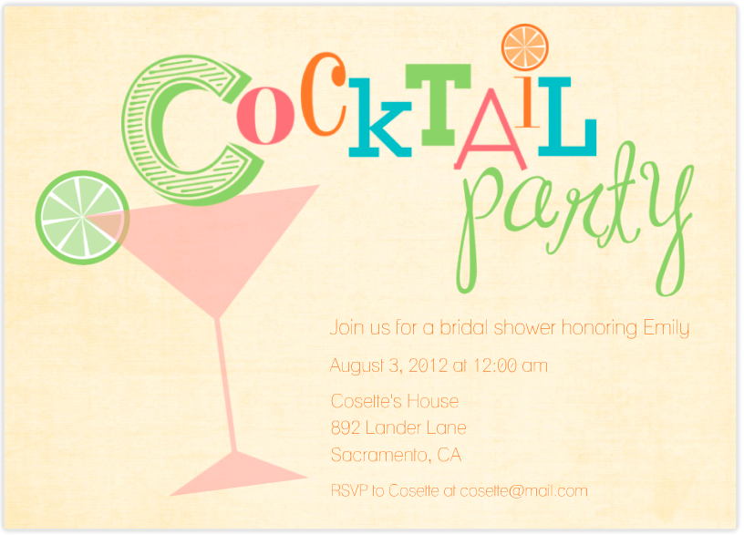 Cocktail Bridal Shower Invite