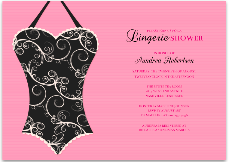 Lingerie Shower Invite