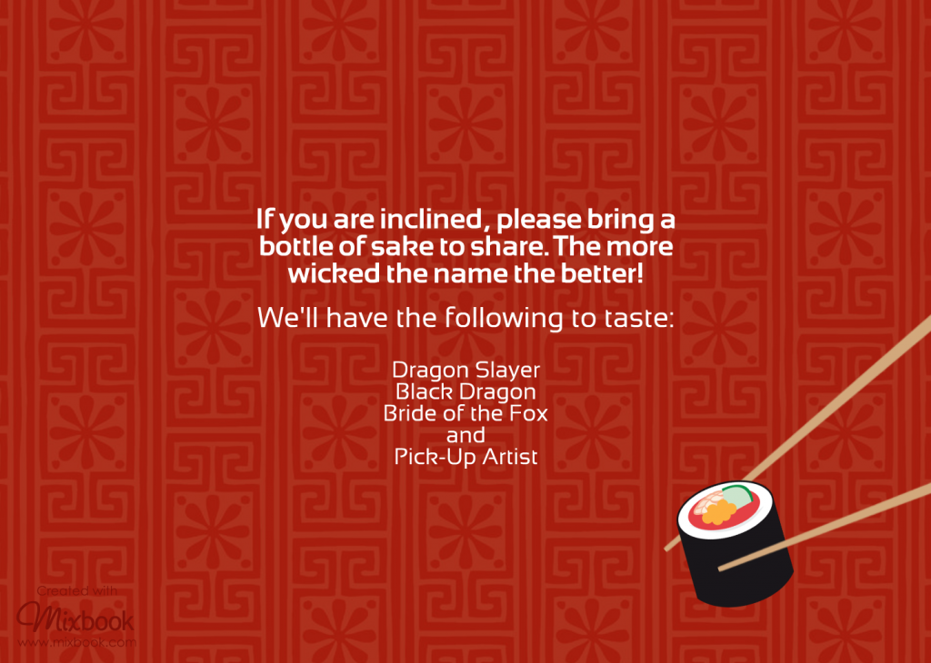 Sushi Party Invite - Back