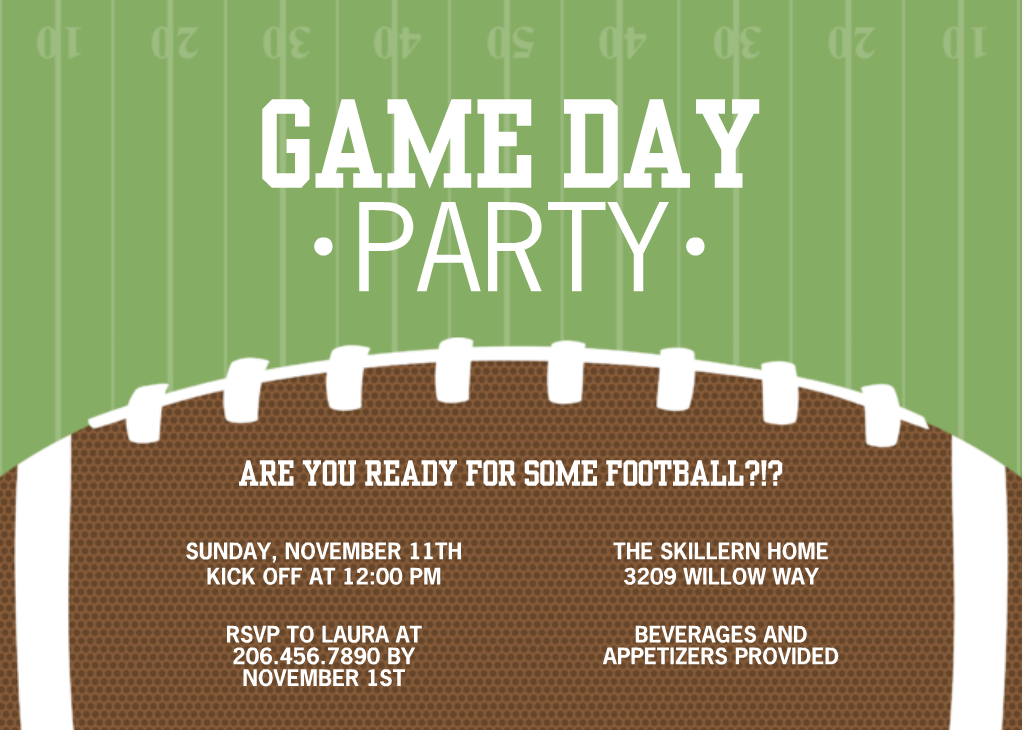 Game Day Party Invitation