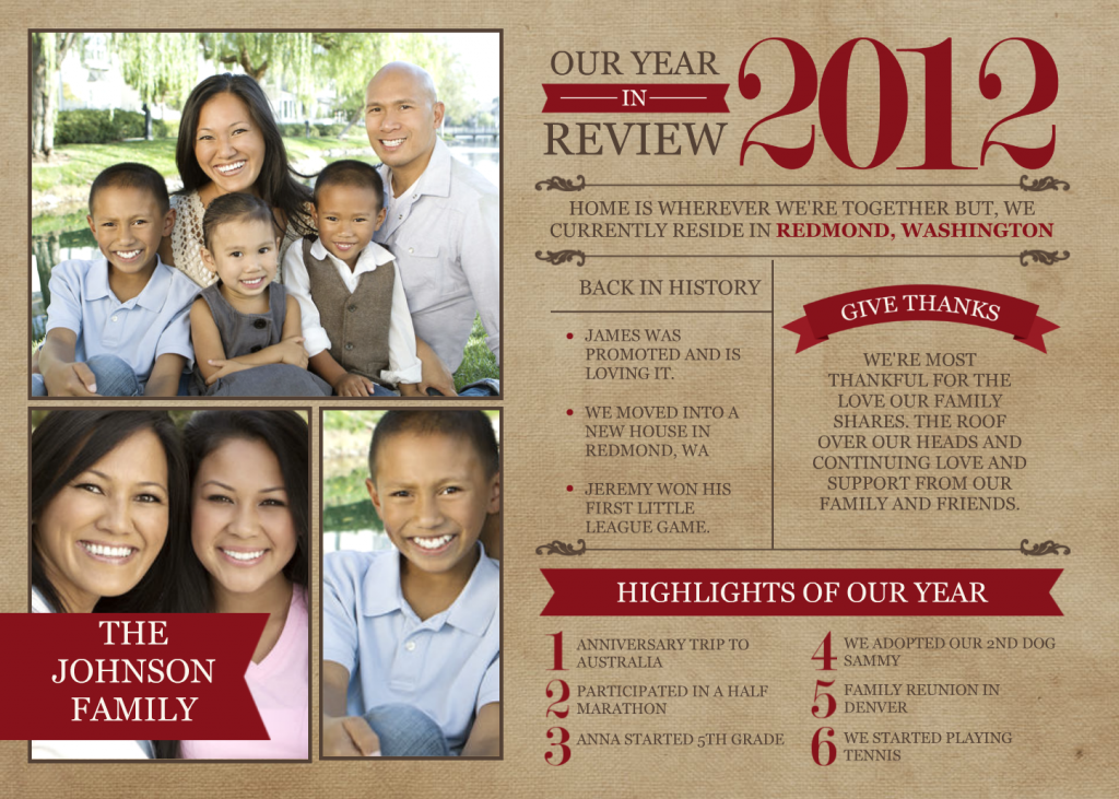 Vintage Year in Review Card