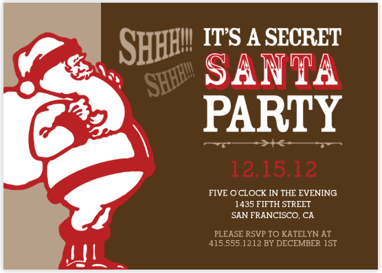 Secret Santa Party Invite