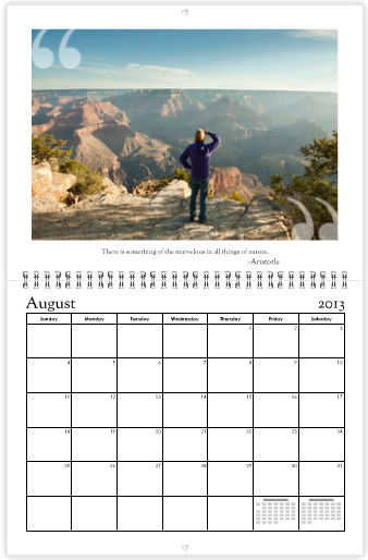 White Portfolio Calendar