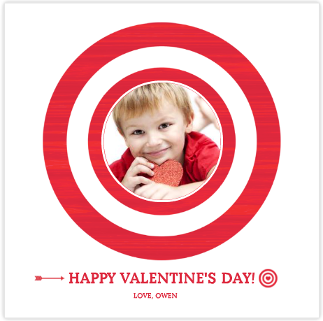 Heart Bulls Eye Valentine's Card
