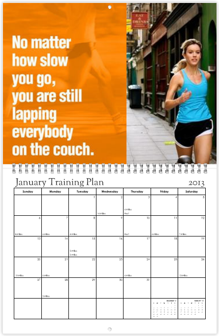 Training Goals Calendar