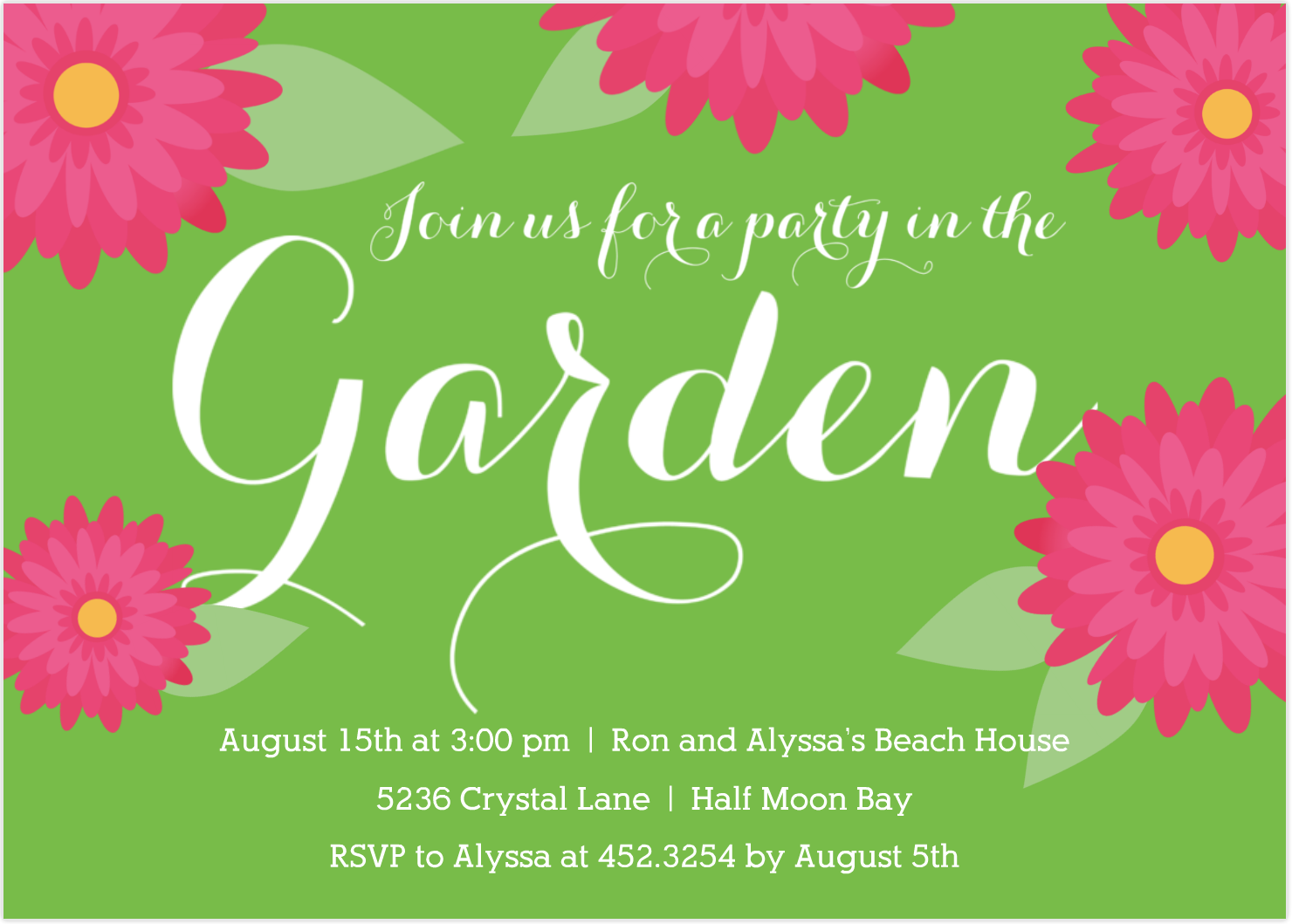 Garden Brights Party Invitation