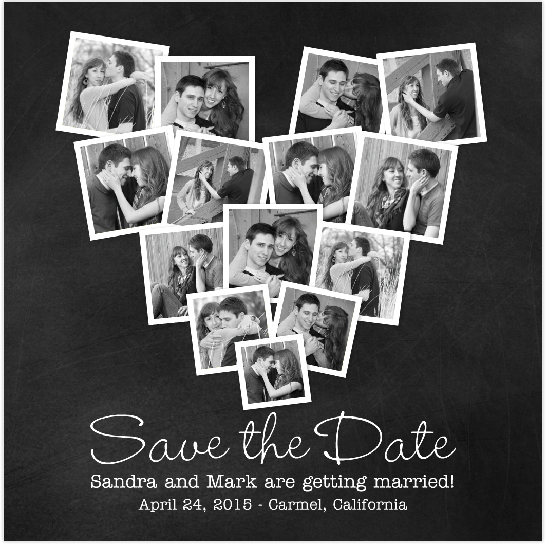 Save the Date Heart Collage