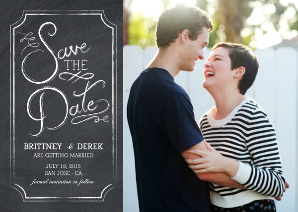 Chalk Save the Date Cards
