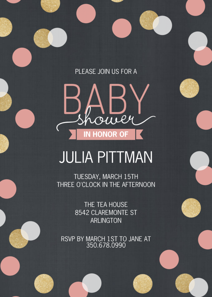 Glittery Baby Shower Invitations