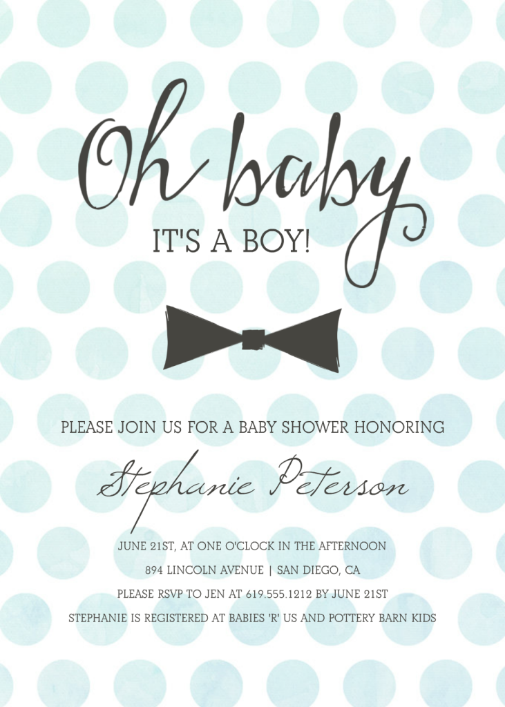 Watercolor Baby Shower Invitations