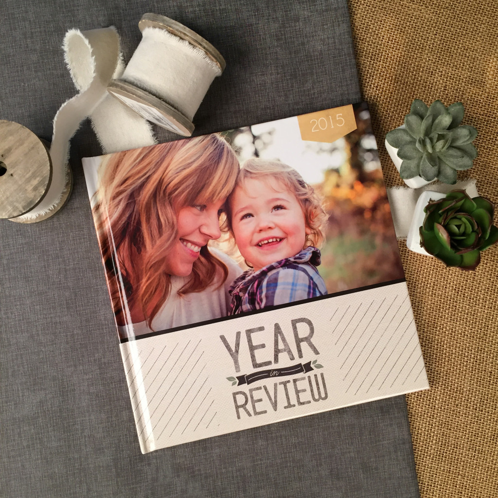 year in review photo book linen
