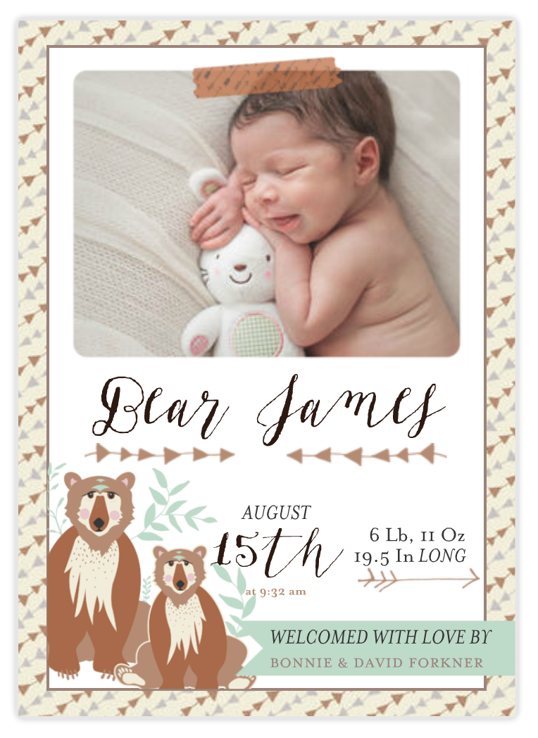 woodland baby annoucement mixbook