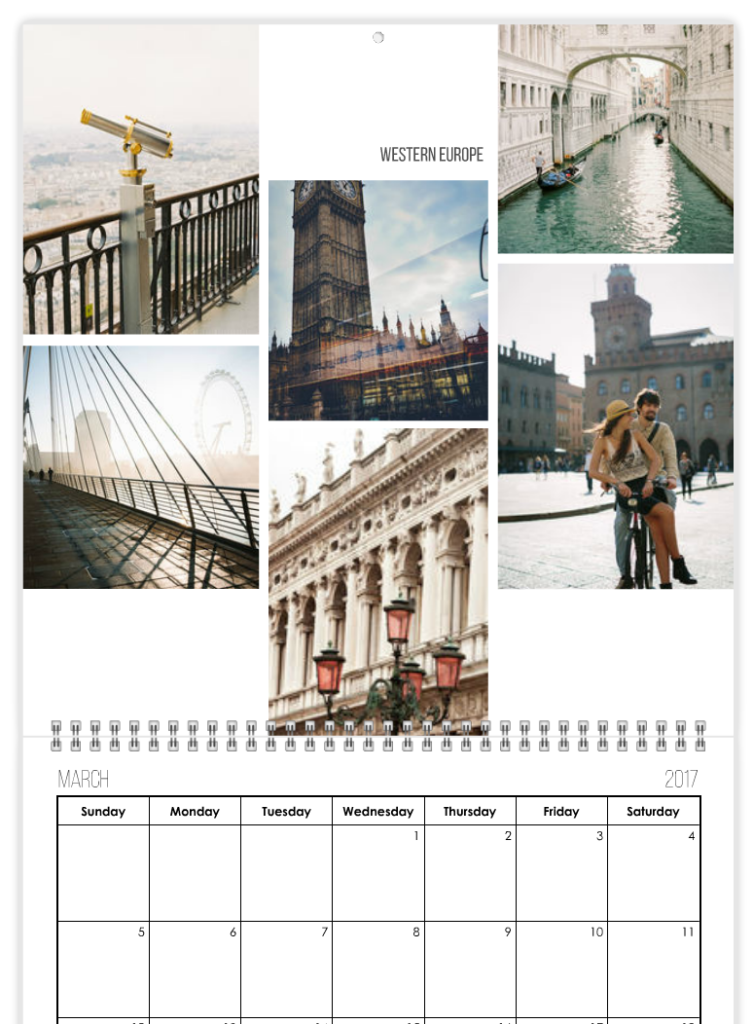 white modern custom photo calendar mixbook 2