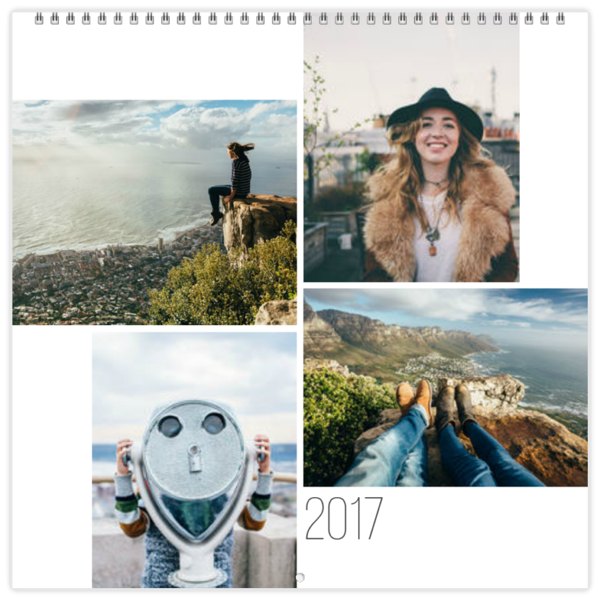 white modern custom photo calendar mixbook 2