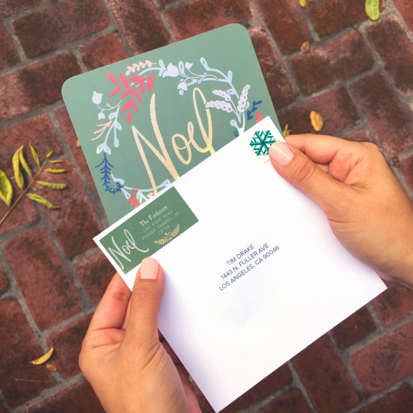 mixbook holiday printed envelopes